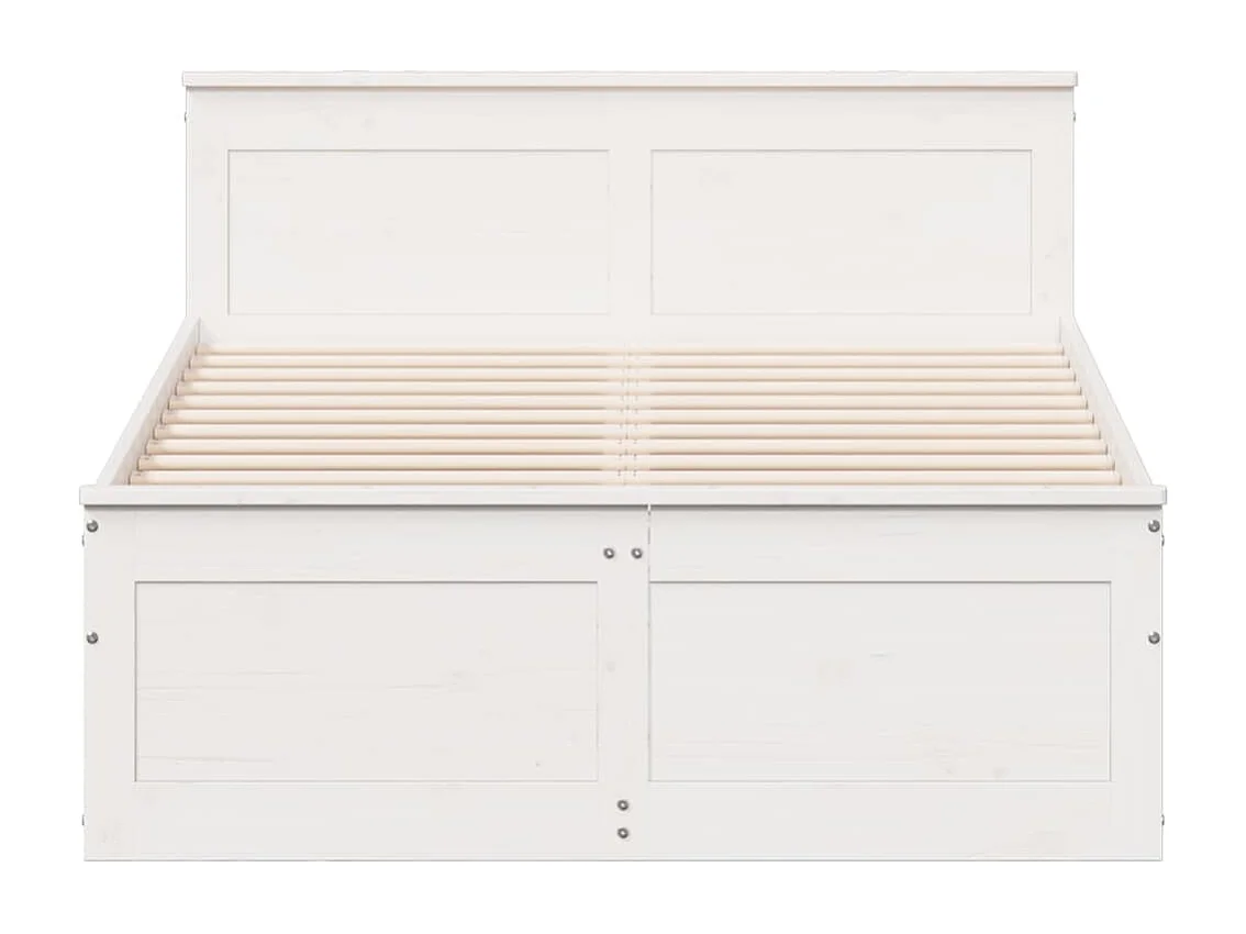 Cama con cabecero sin colchón madera maciza blanca 120x200 cm