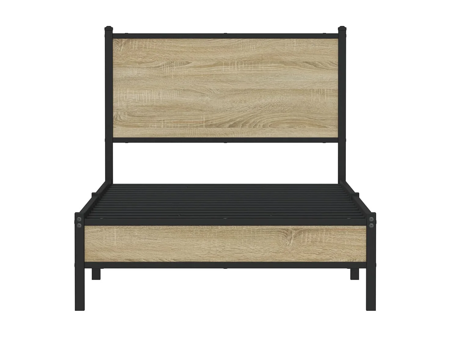 Cadre de lit en métal sans matelas chêne sonoma 75x190 cm