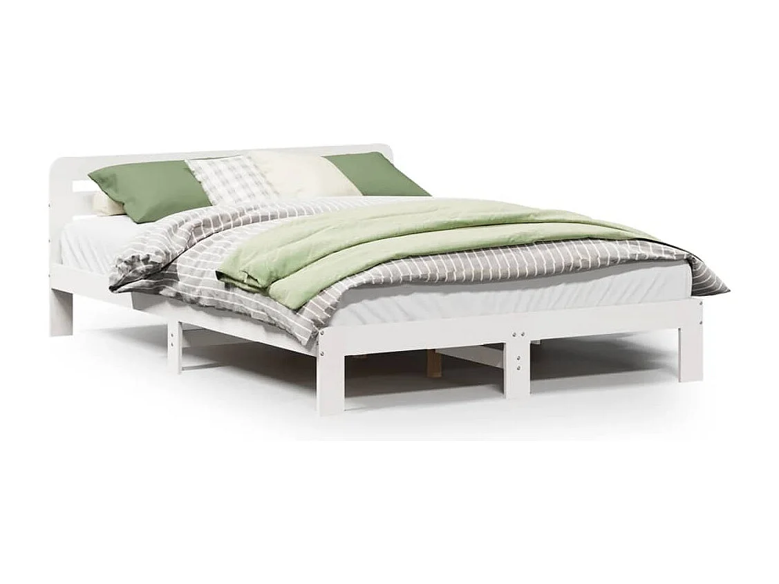 Estructura de cama sin colchón madera maciza de pino 160x200 cm