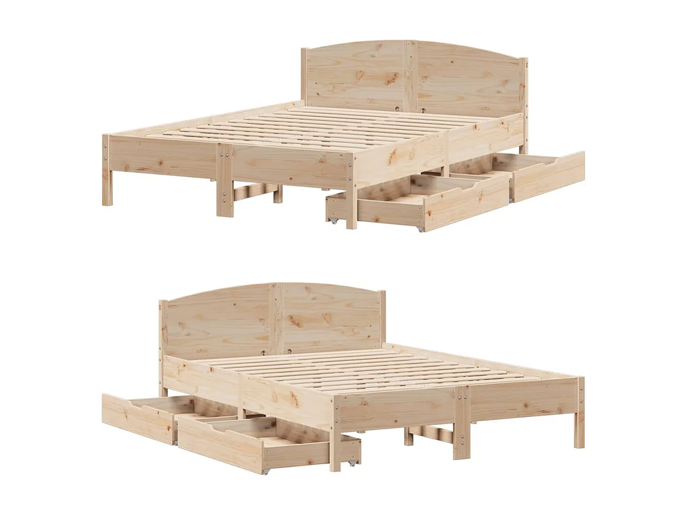 Cama sem colchão 140x190 cm madeira de pinho maciça