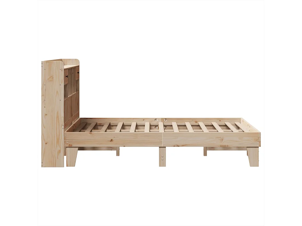 Estructura de cama sin colchón madera maciza de pino 135x190 cm