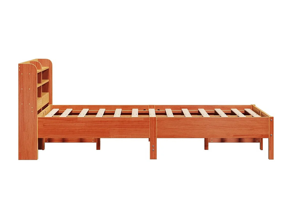 Estructura de cama sin colchón madera maciza marrón 120x190 cm