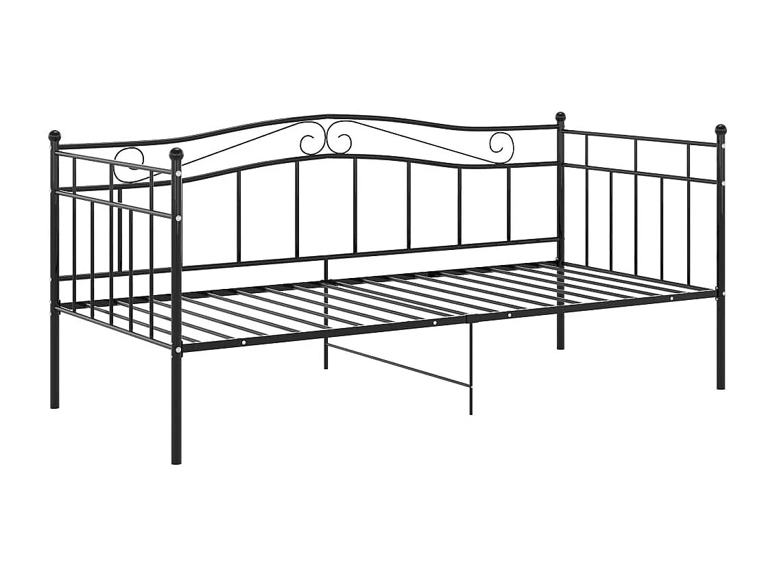 Sofá-cama 90x200 cm metal preto