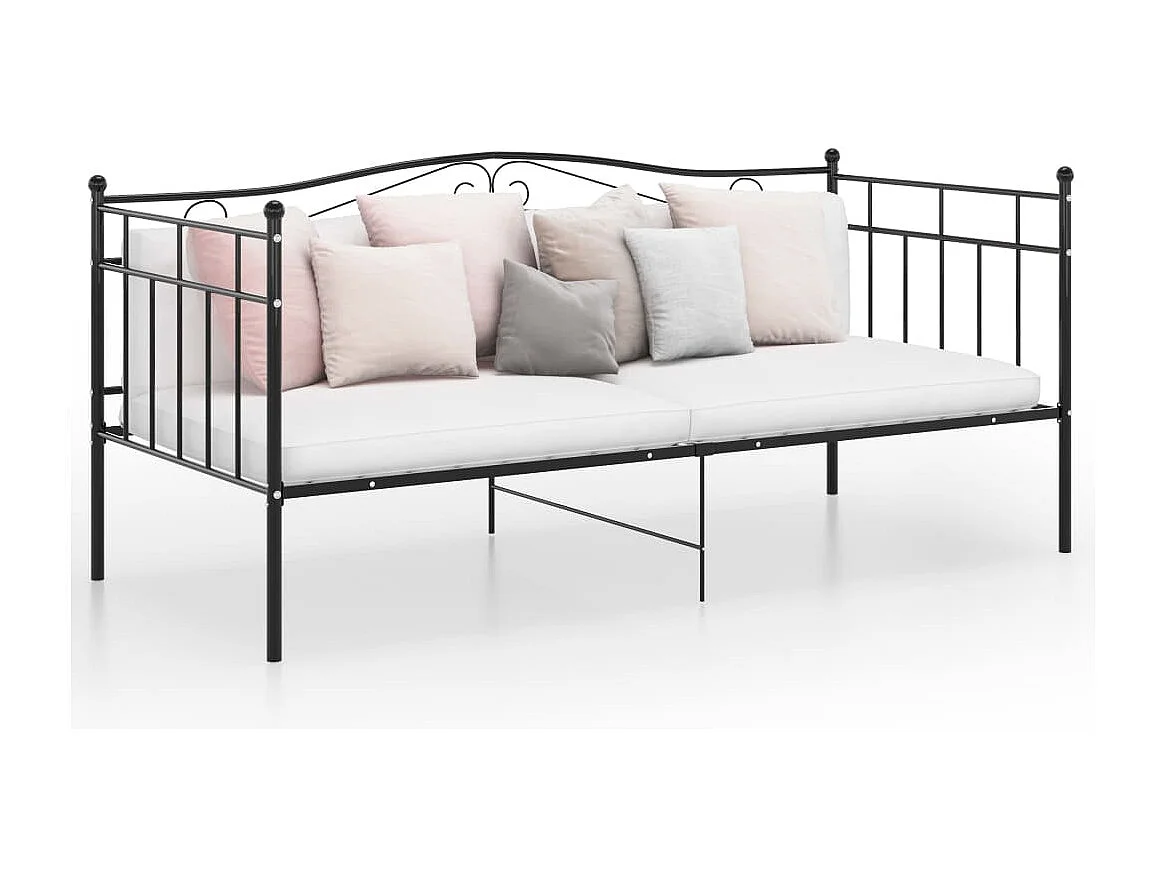 Sofá-cama 90x200 cm metal preto