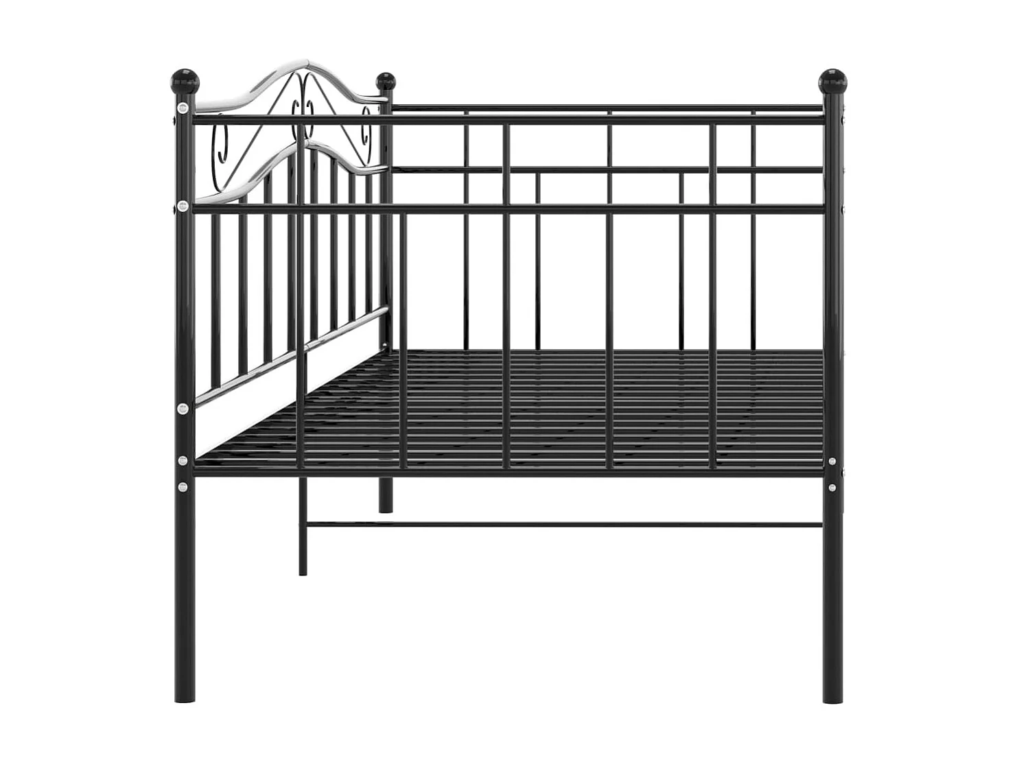 Sofá-cama 90x200 cm metal preto
