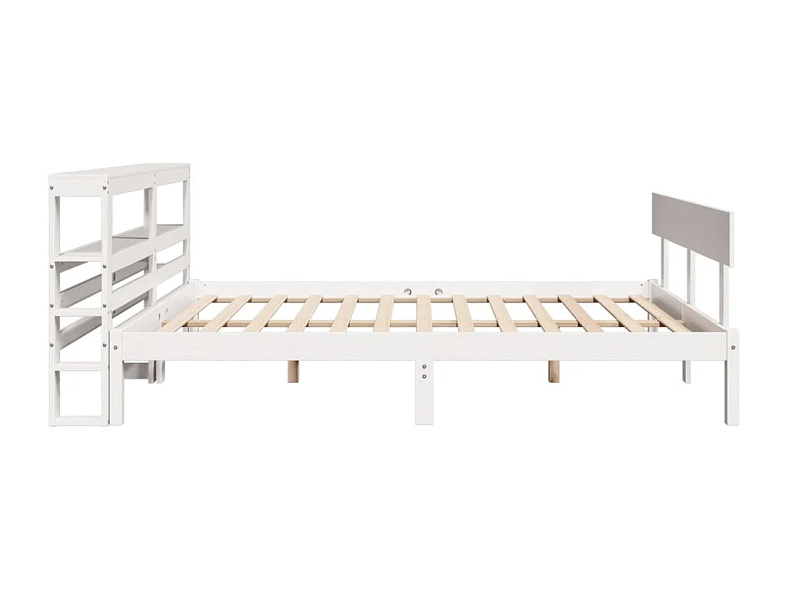 Cama sem colchão 140x190 cm madeira de pinho maciça branco