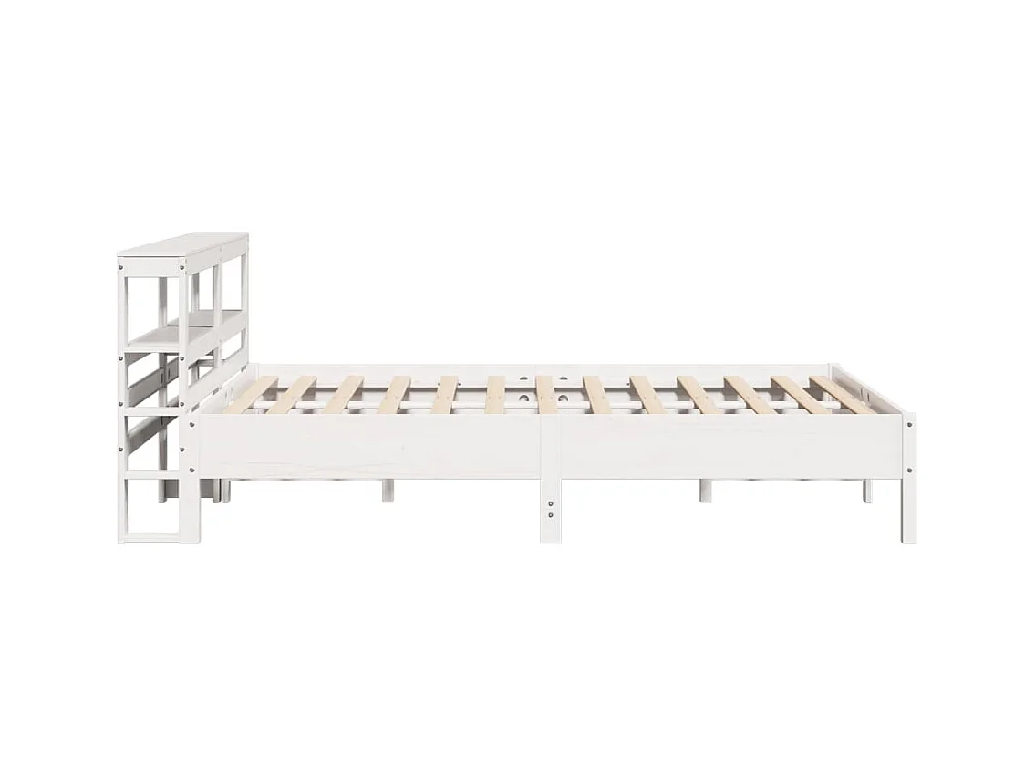 Cama sem colchão 160x200 cm madeira de pinho maciça branco