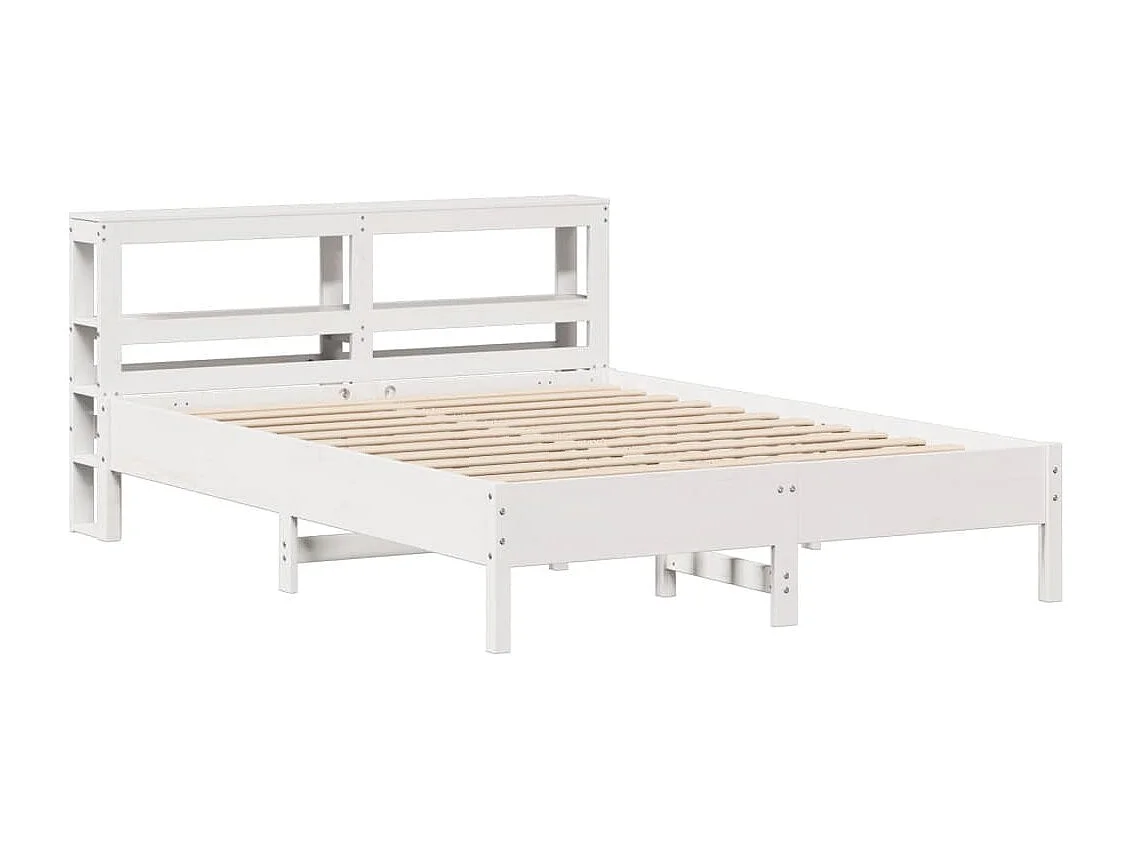 Cadre de lit sans matelas blanc 160x200 cm bois de pin massif