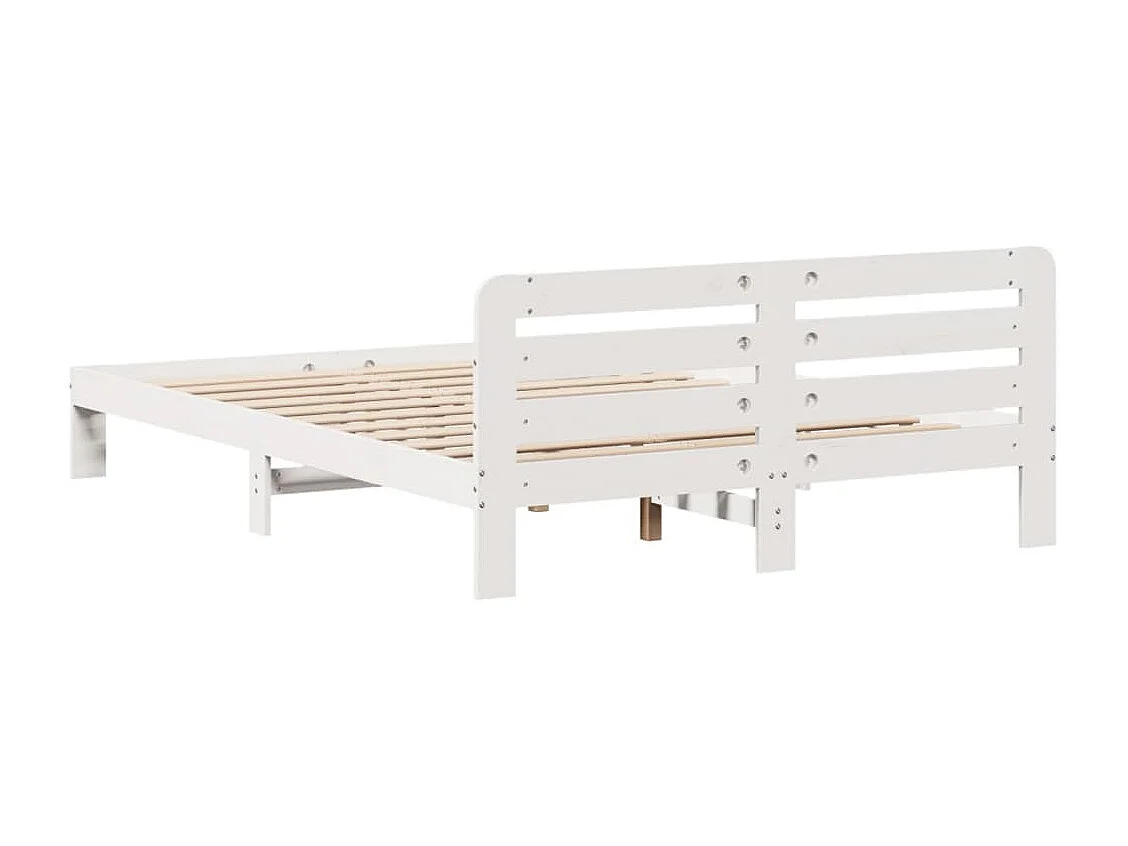 Estructura de cama sin colchón madera de pino blanca 150x200 cm