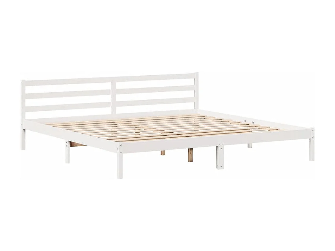 Cama sin colchón madera maciza de pino blanca 180x200 cm