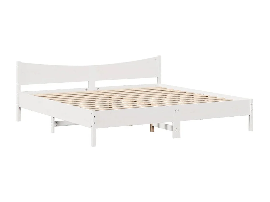 Cadre de lit et tête de lit blanc 200x200 cm bois de pin massif