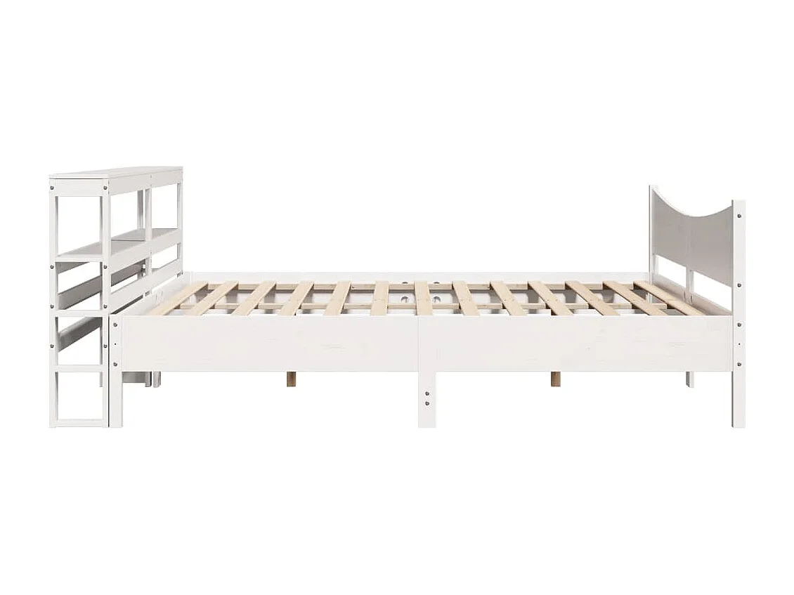 Cadre de lit et tête de lit blanc 200x200 cm bois de pin massif