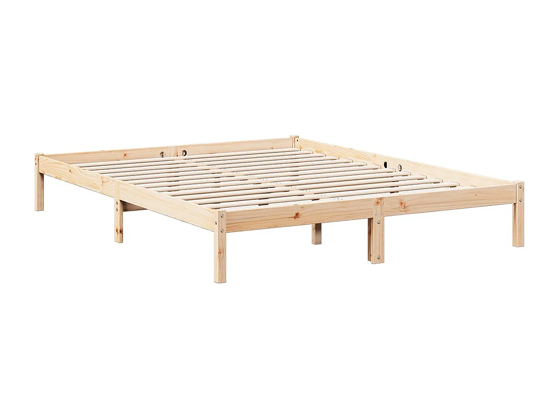 Cadre de lit extra long sans matelas 160x220 cm bois massif pin