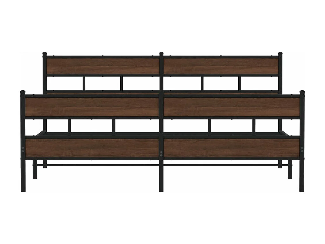 Cadre de lit en métal sans matelas chêne marron 180x200 cm