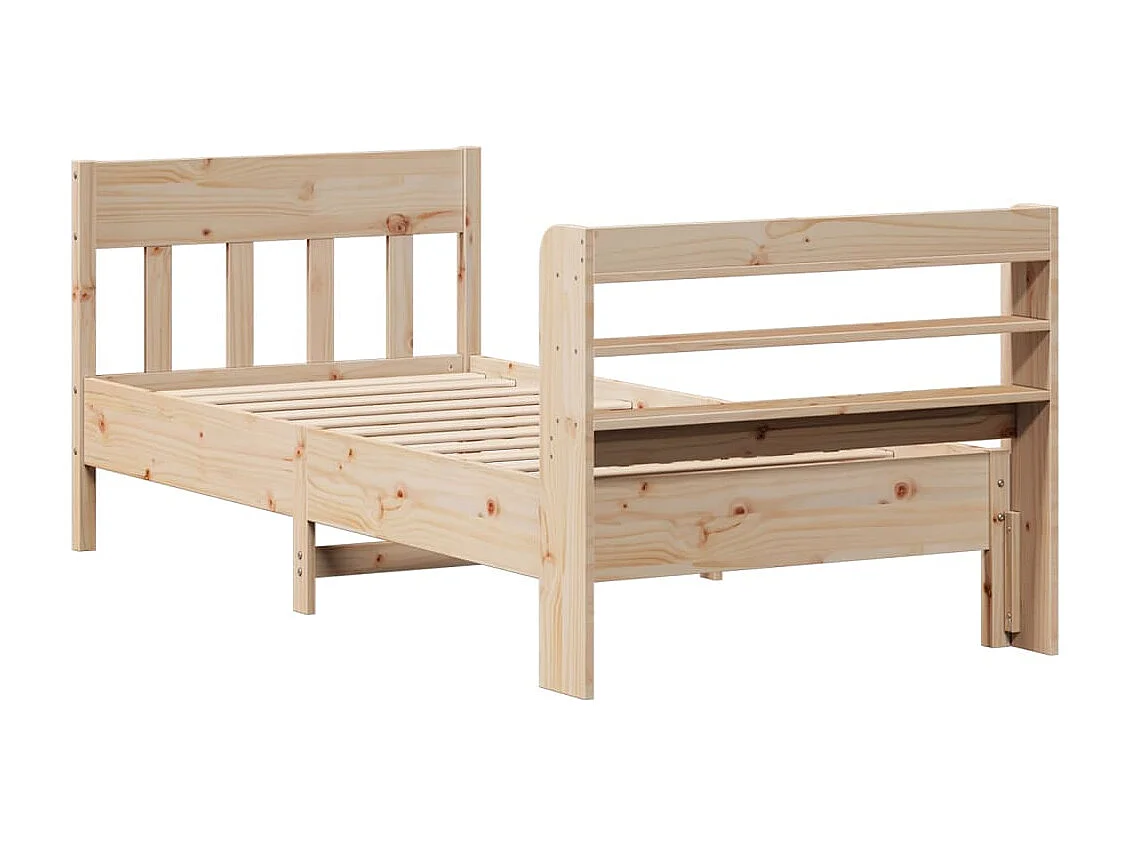 Estructura de cama sin colchón madera maciza de pino 90x190 cm