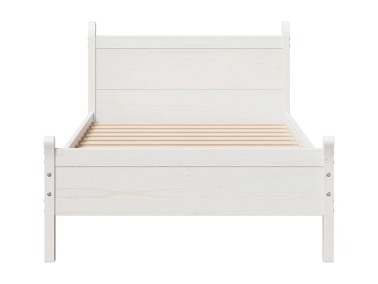 Estructura de cama sin colchón madera maciza blanca 75x190 cm