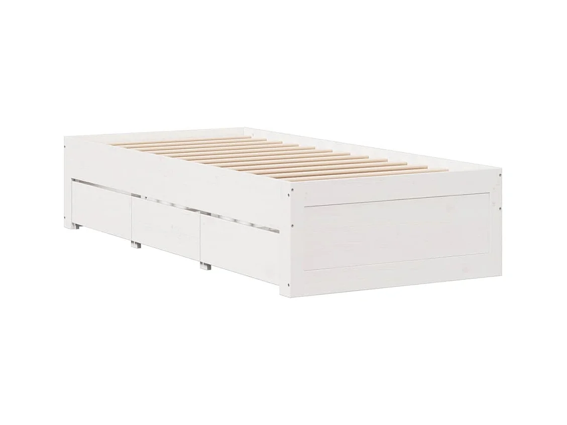 Cadre de lit sans matelas avec tiroirs 90x200 cm bois de pin