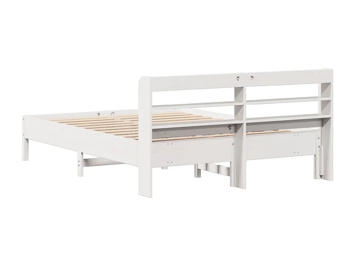 Cadre de lit sans matelas blanc 140x200 cm bois de pin massif