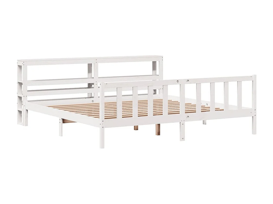 Estructura de cama sin colchón madera maciza blanca 200x200 cm