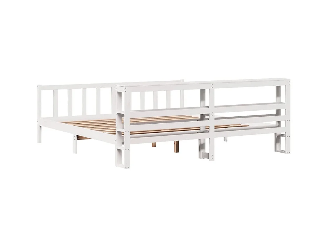 Estructura de cama sin colchón madera maciza blanca 200x200 cm