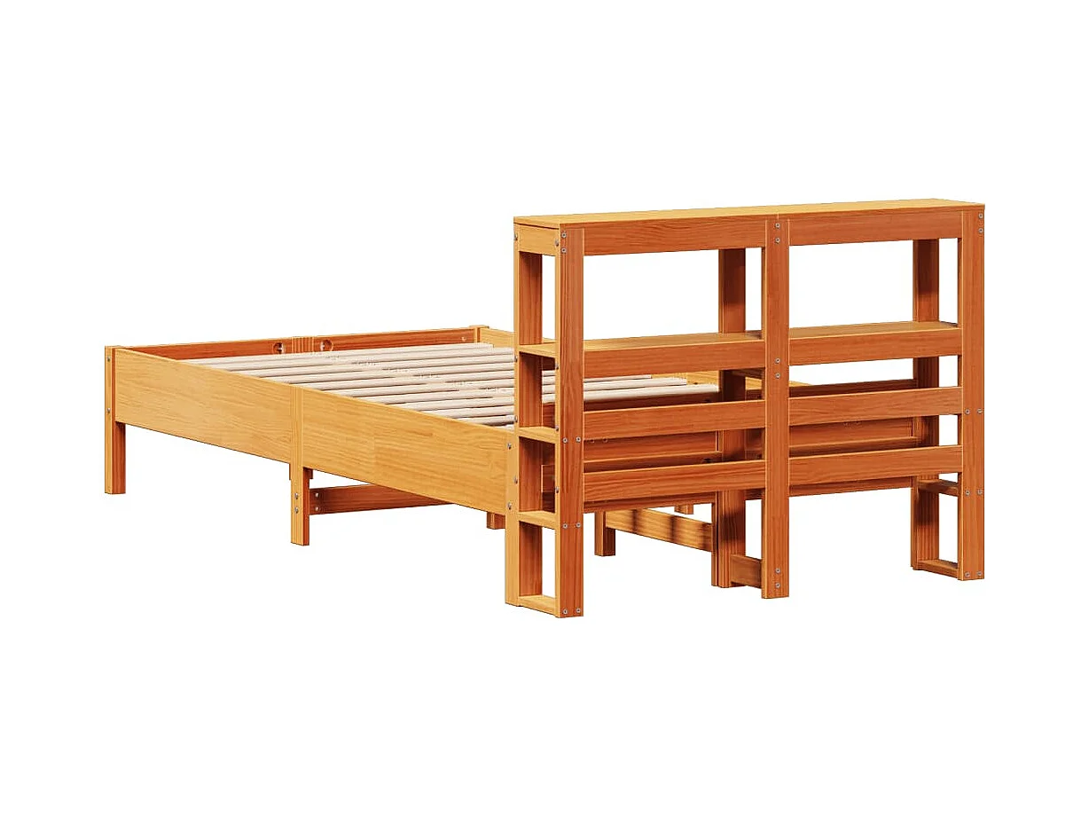 Estructura de cama sin colchón madera maciza marrón 120x190 cm