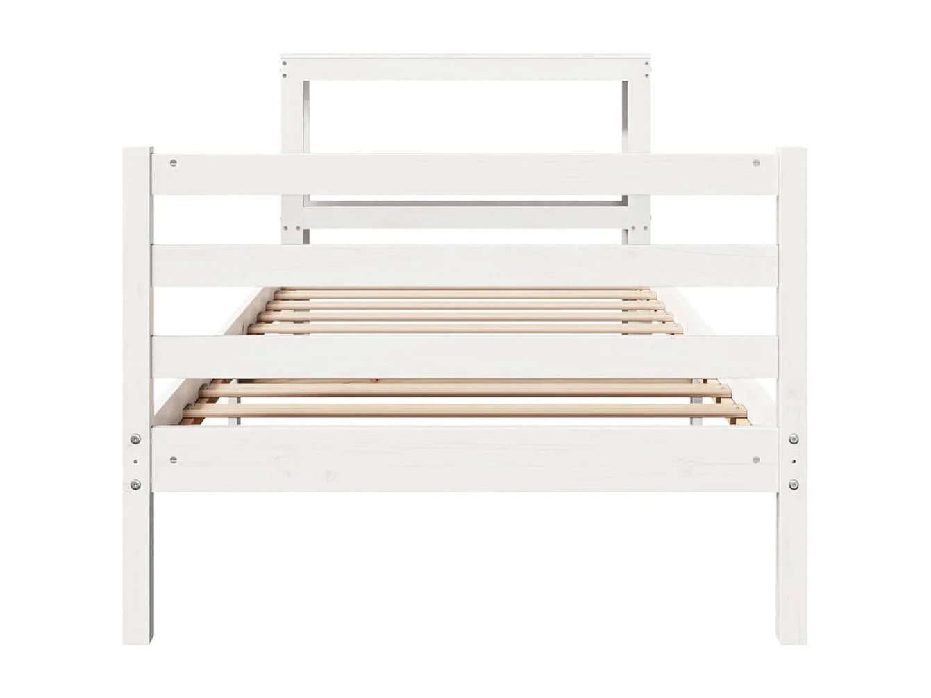 Cadre de lit sans matelas blanc 90x200 cm bois de pin massif