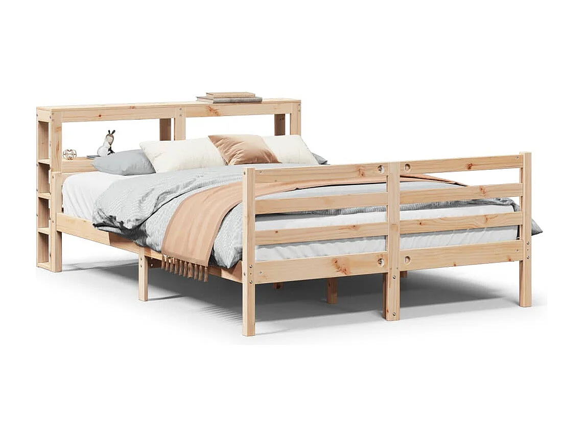 Cadre de lit avec tête de lit 140x190 cm bois de pin massif