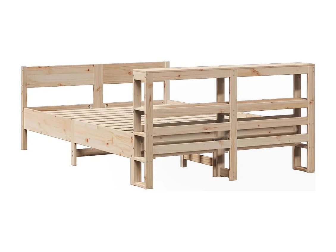 Estructura de cama sin colchón madera de pino blanco 150x200 cm