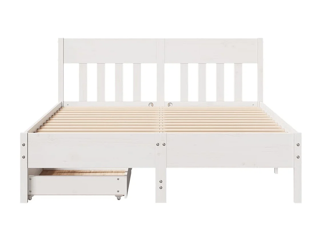 Cama sem colchão 120x200 cm madeira de pinho maciça branco