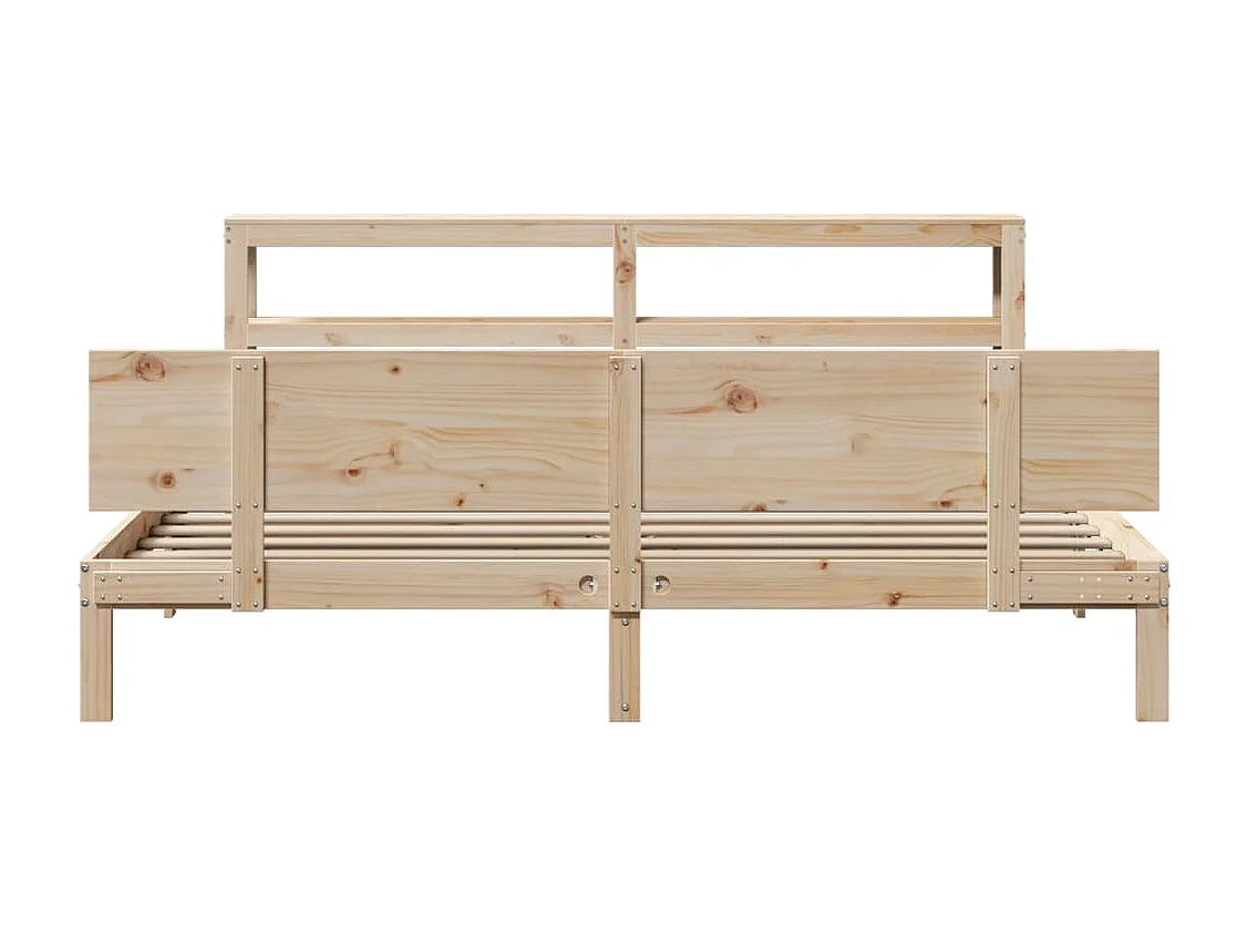 Estructura de cama con cabecero madera maciza pino 180x200 cm