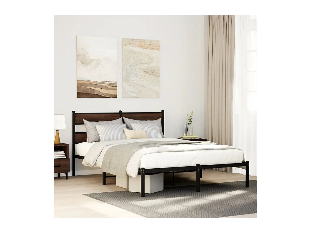 Cadre de lit sans matelas avec tête de lit 140x200 cm