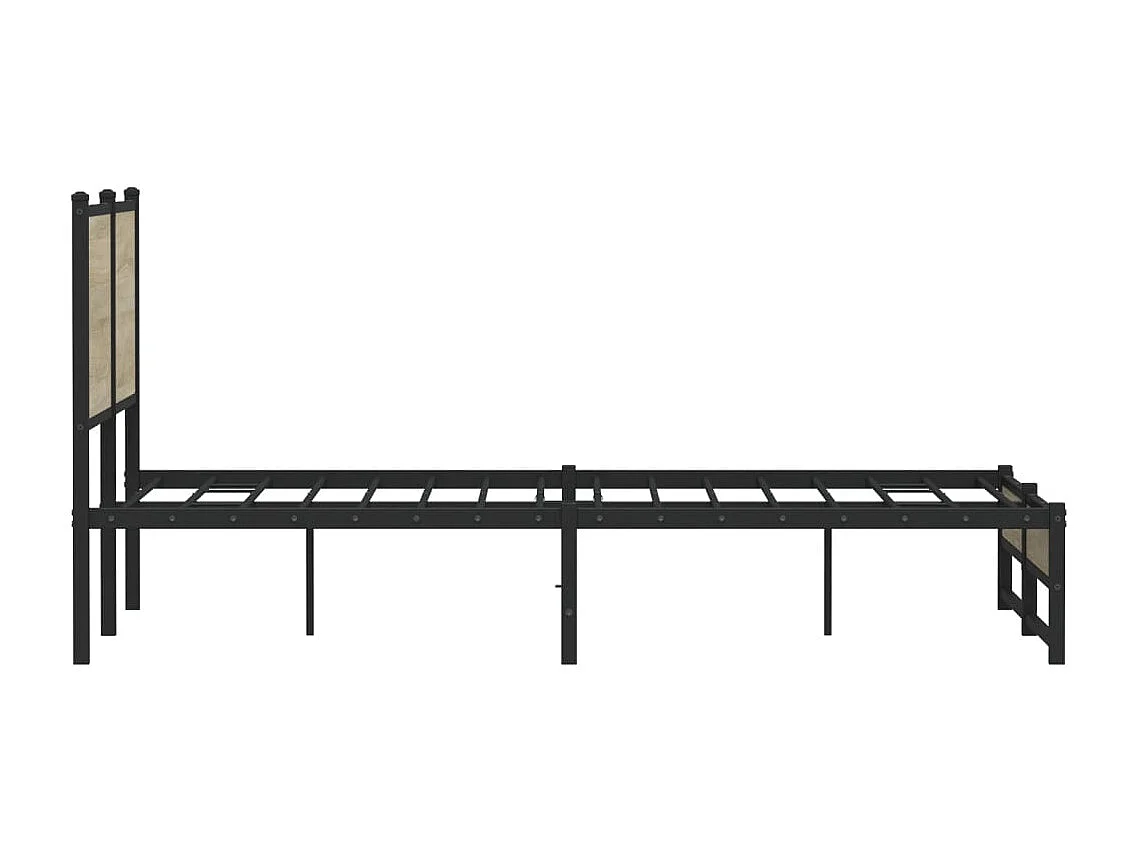 Cadre de lit en métal sans matelas chêne sonoma 140x190 cm