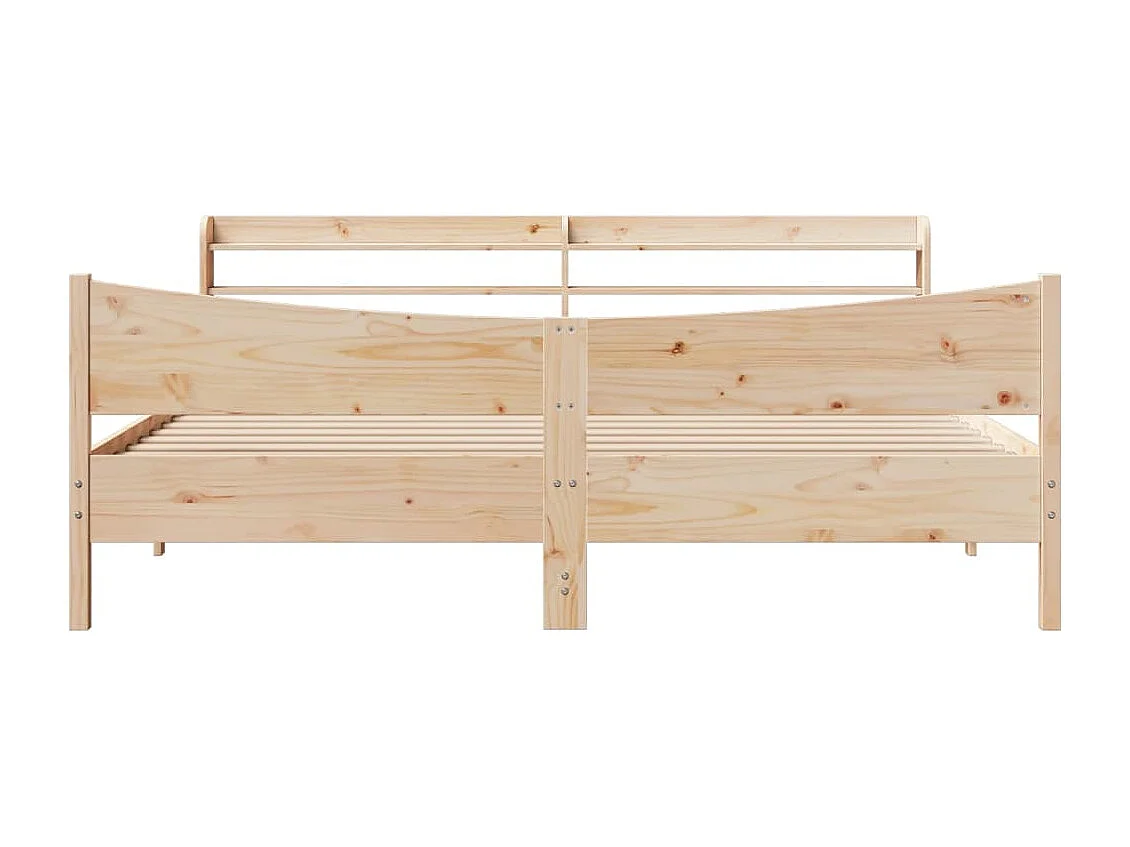 Estructura de cama con cabecero madera maciza de pino 200x200cm