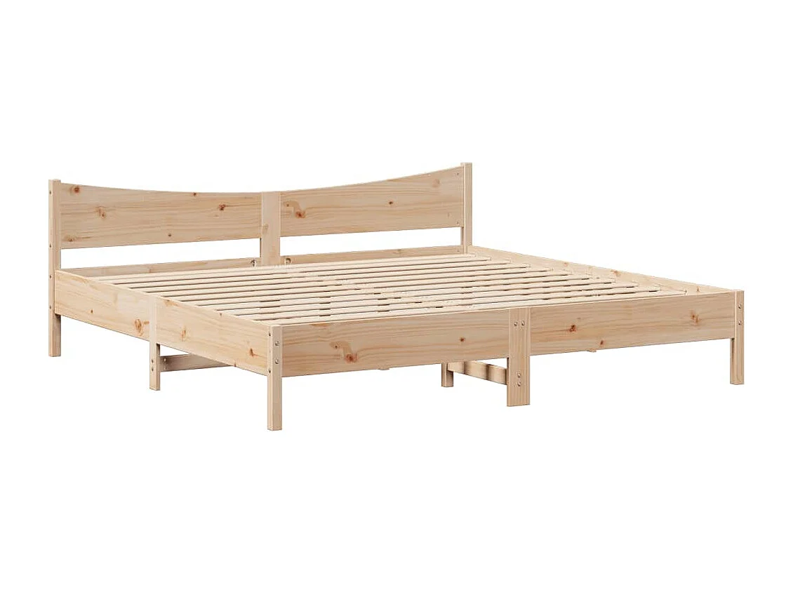 Estructura de cama con cabecero madera maciza de pino 200x200cm