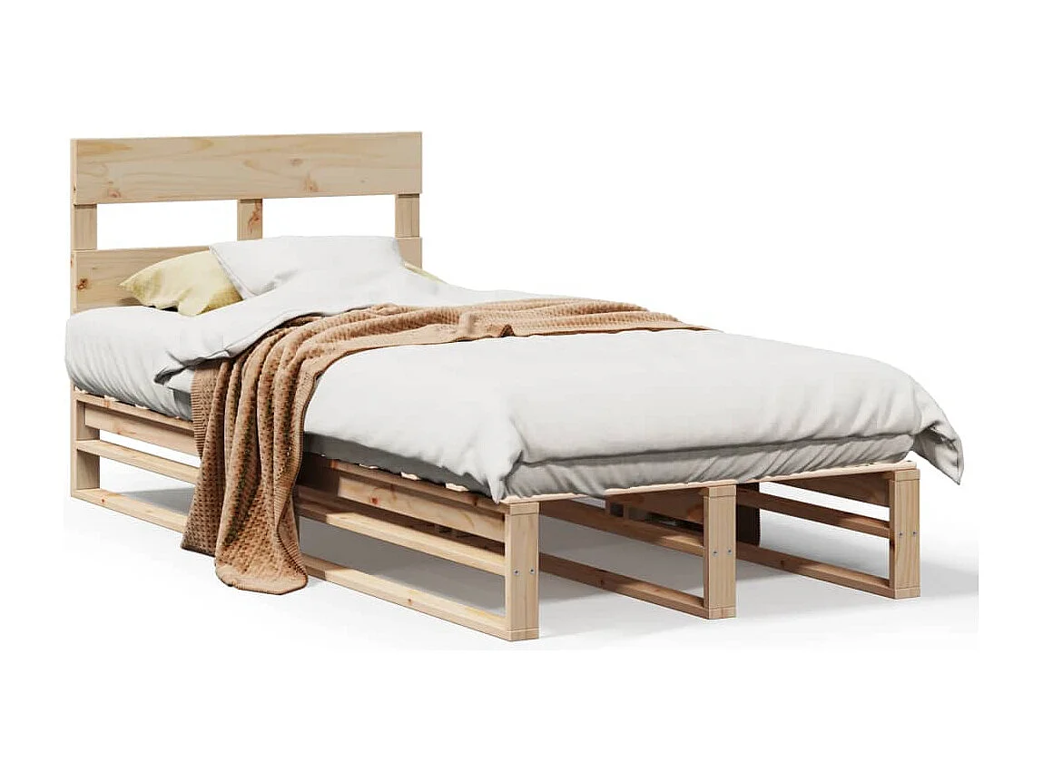 Estructura de cama sin colchón madera maciza de pino 100x200 cm