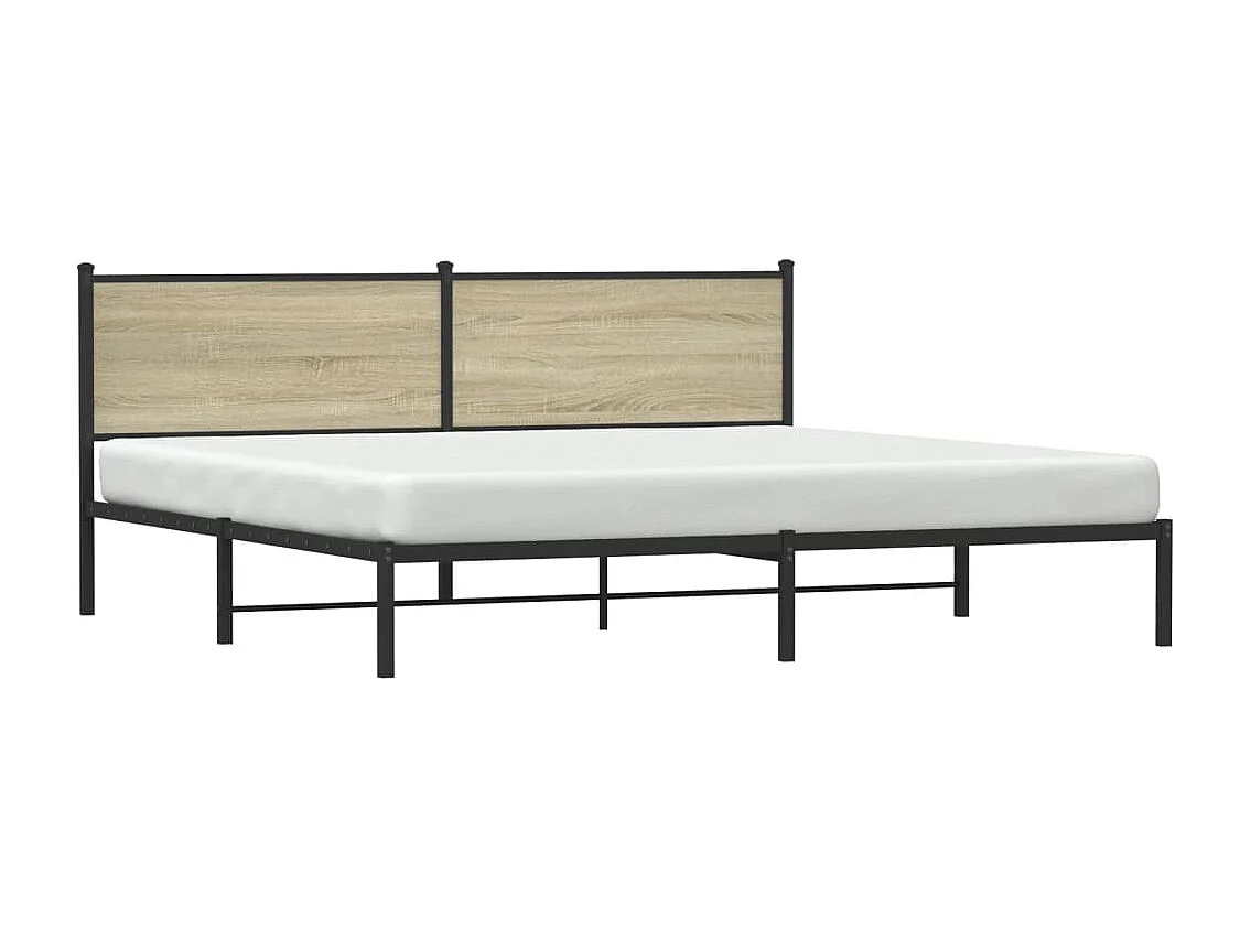 Estructura de cama sin colchón metal roble Sonoma 200x200 cm