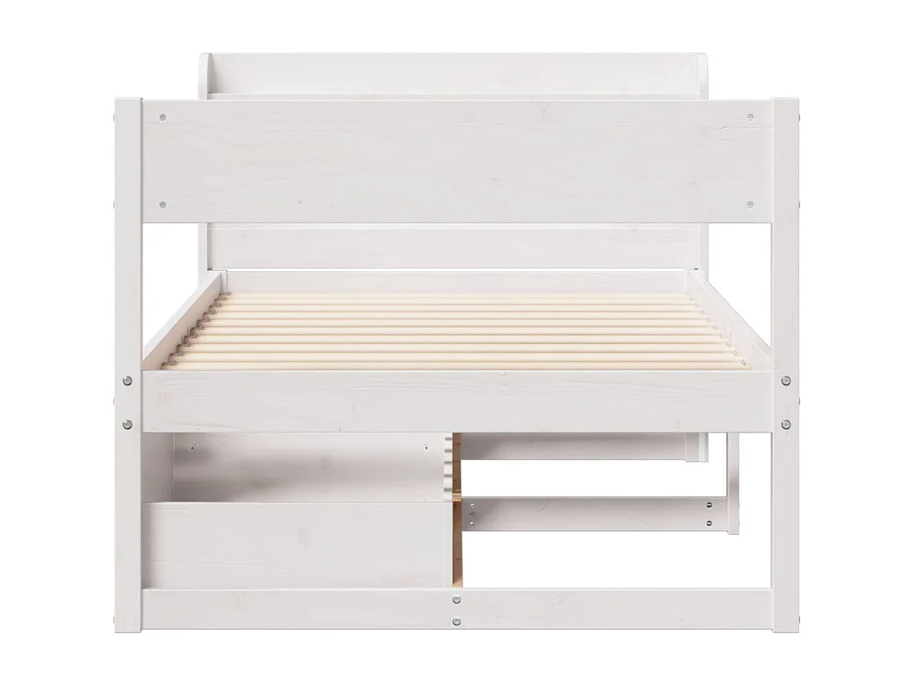 Estructura de cama sin colchón madera maciza blanca 75x190 cm