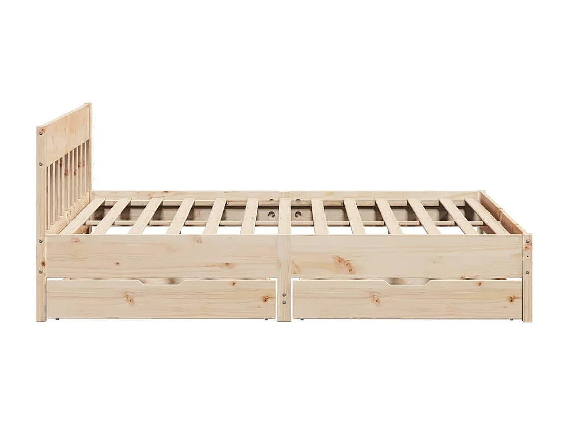 Estructura de cama sin colchón madera maciza de pino 180x200 cm