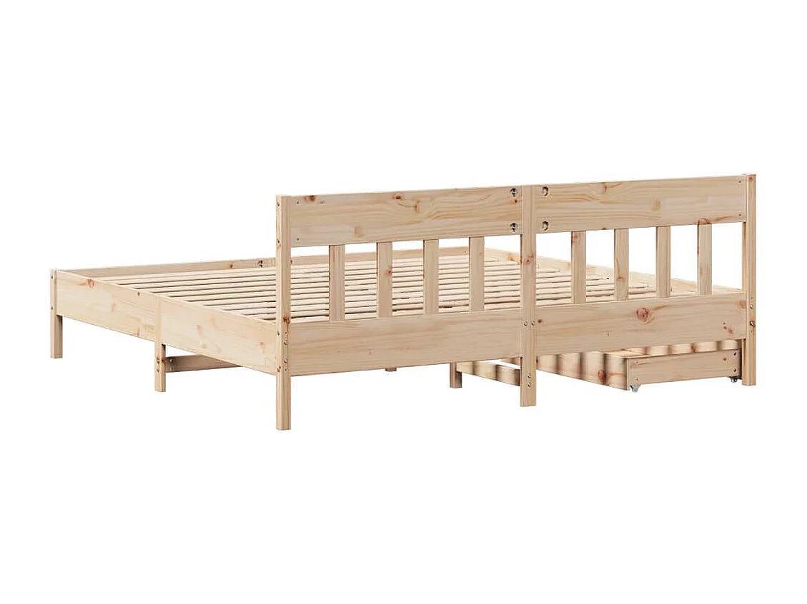 Estructura de cama sin colchón madera maciza de pino 180x200 cm