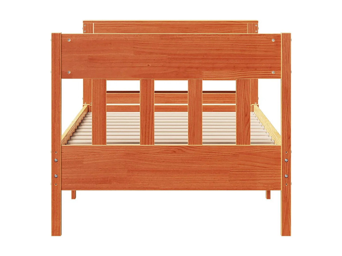 Cama sin colchón madera maciza de pino marrón cera 100x200 cm