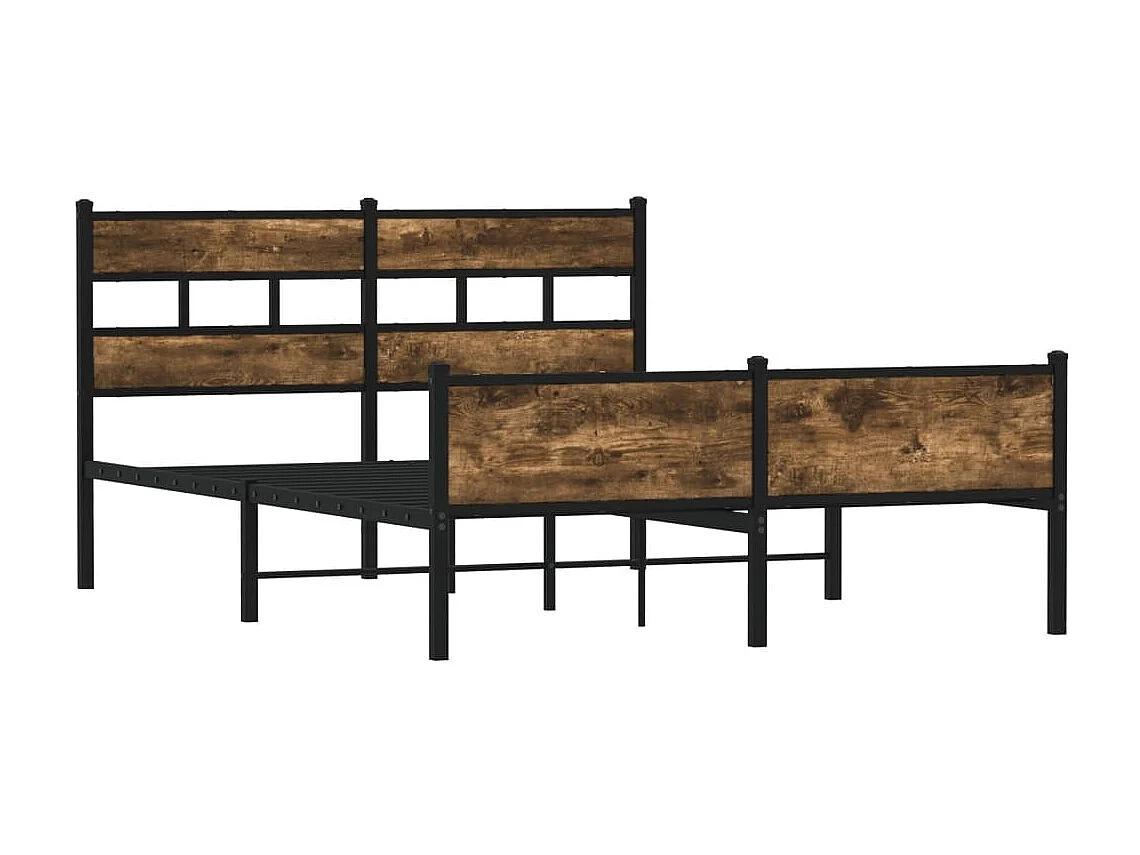 Estructura de cama sin colchón madera roble ahumado 140x190 cm