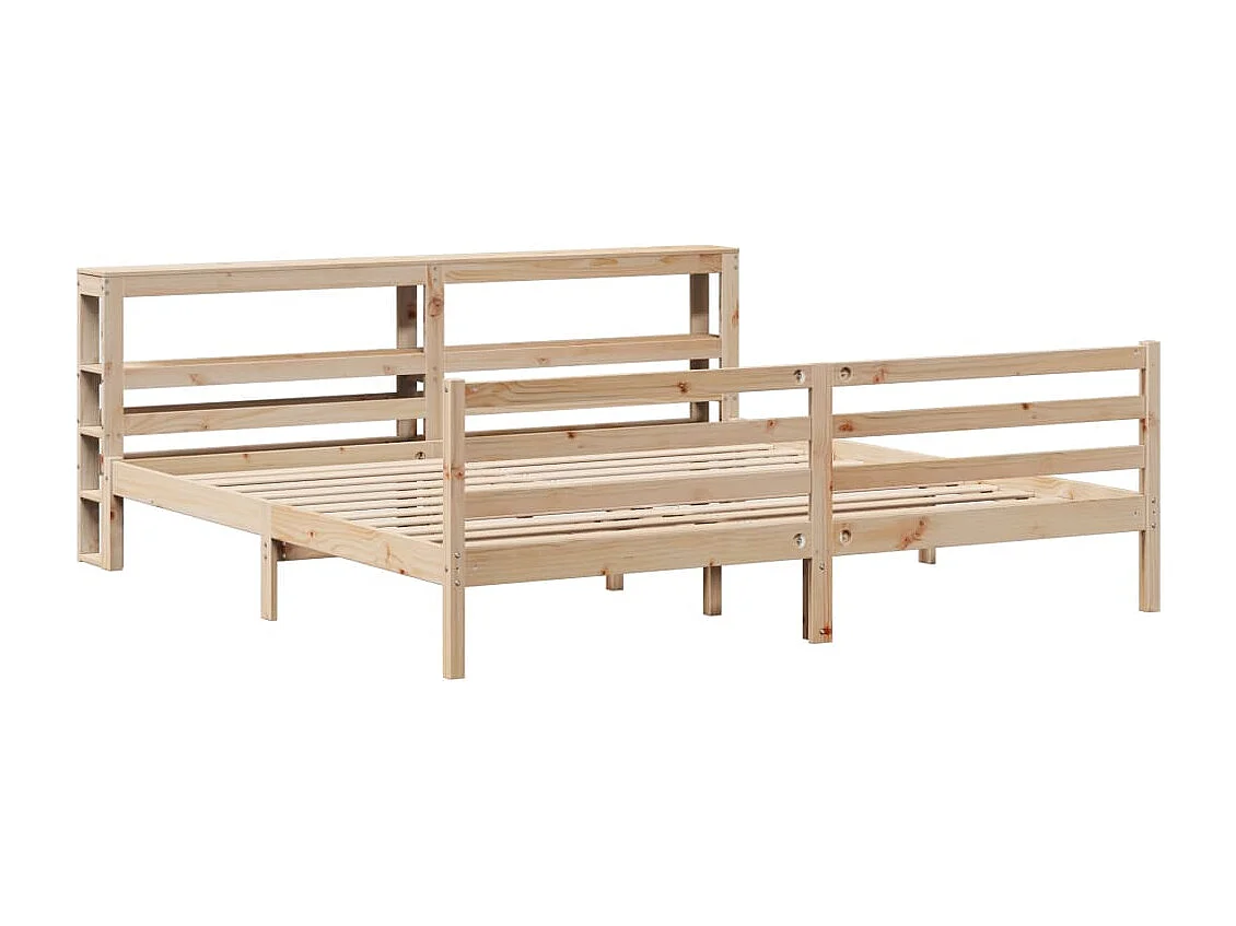 Estructura de cama sin colchón madera maciza de pino 200x200 cm