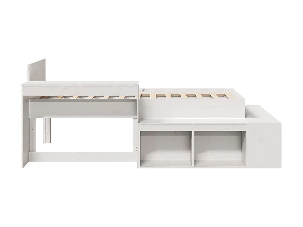 Cama sem colchão 75x190 cm madeira de pinho maciça branco