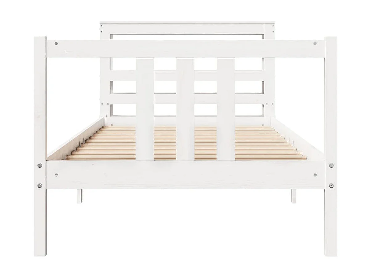 Estructura de cama con cabecero madera de pino blanca 90x200 cm