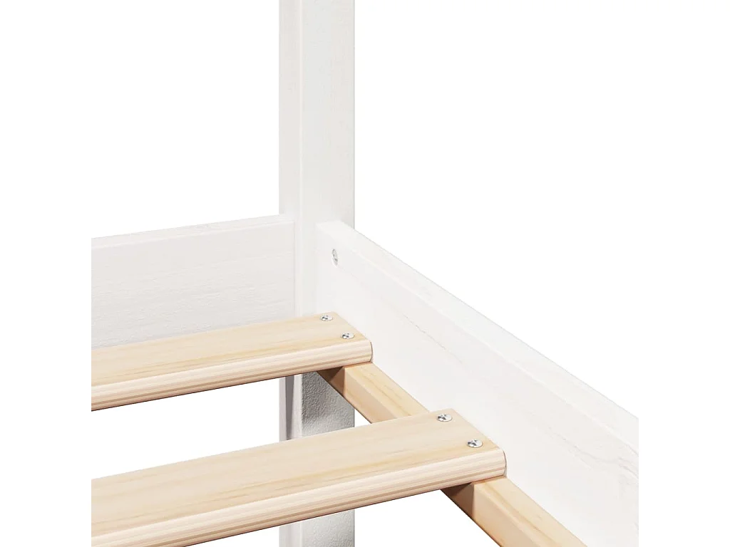 Estructura de cama con cabecero madera de pino blanca 90x200 cm