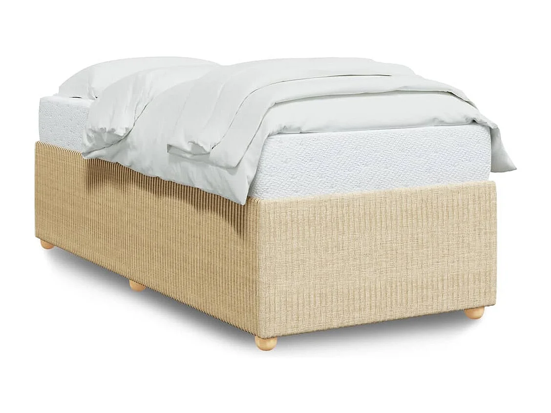 Cadre de lit Crème 90 x 200 cm Tissu