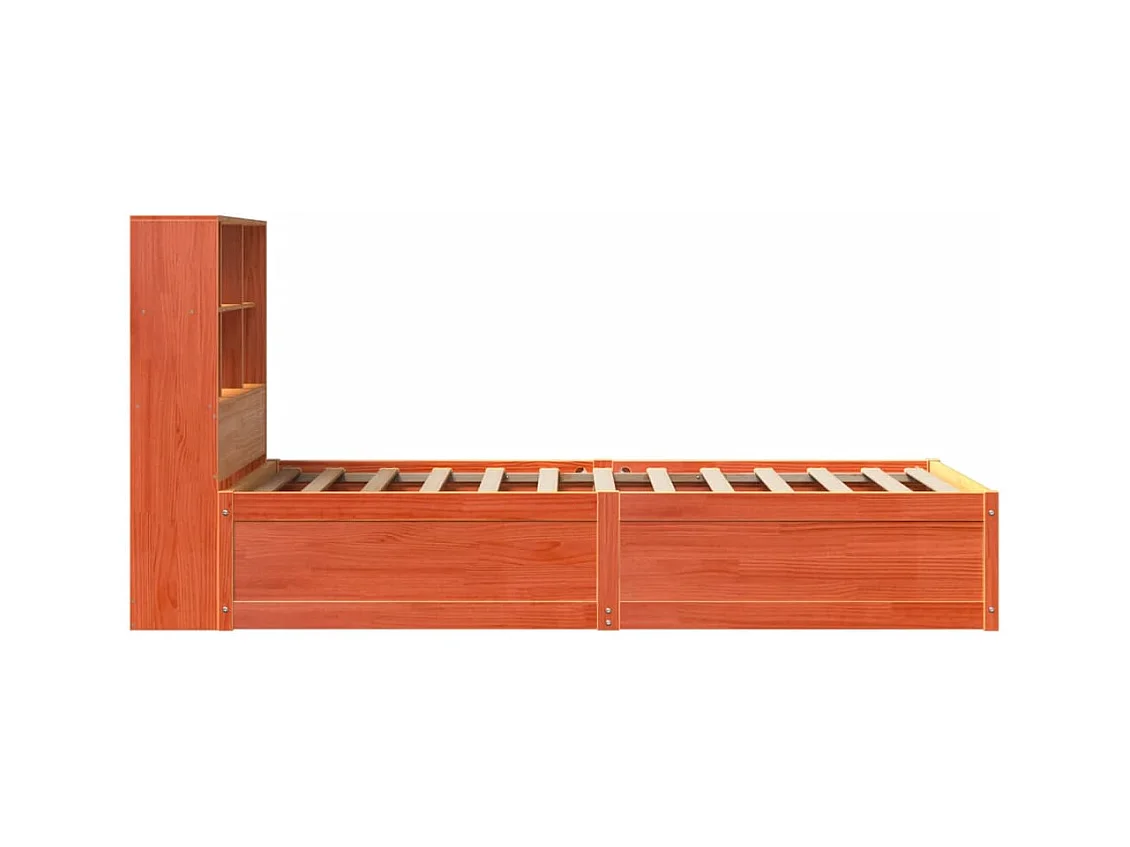 Cama sem colchão 90x190 cm madeira de pinho maciça castanho-mel