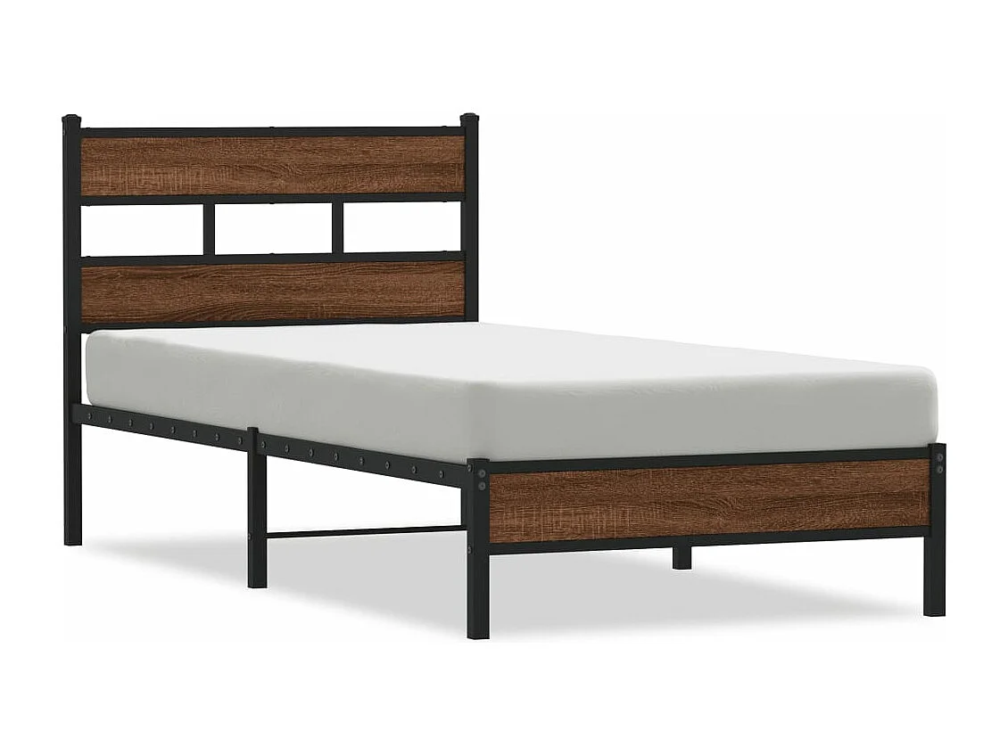 Cadre de lit sans matelas chêne marron 75x190cm bois ingénierie
