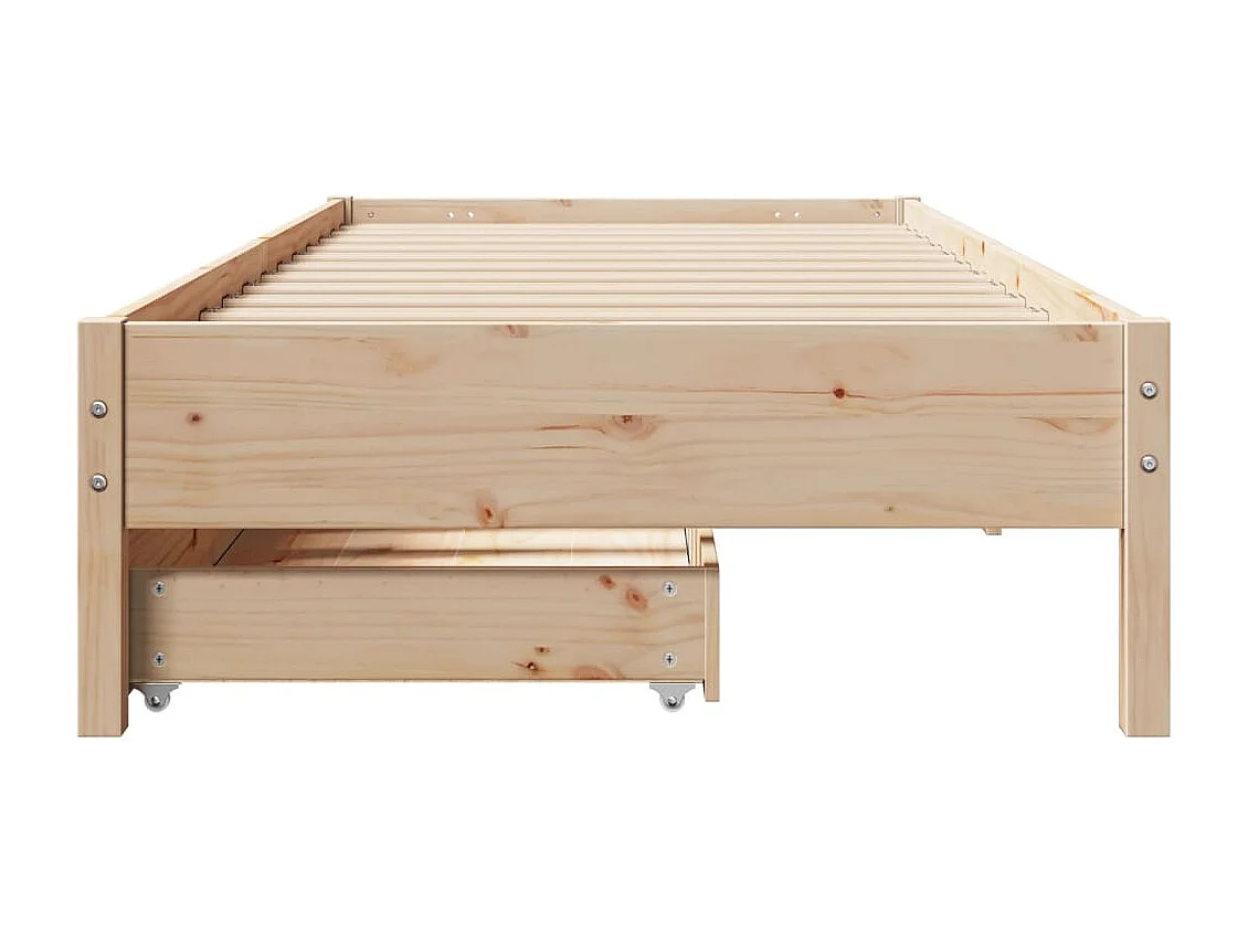 Estructura de cama sin colchón madera maciza de pino 90x200 cm