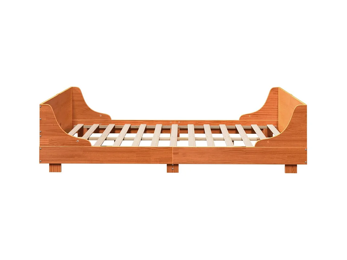 Cama sem colchão 150x200 cm madeira pinho maciça castanho-mel